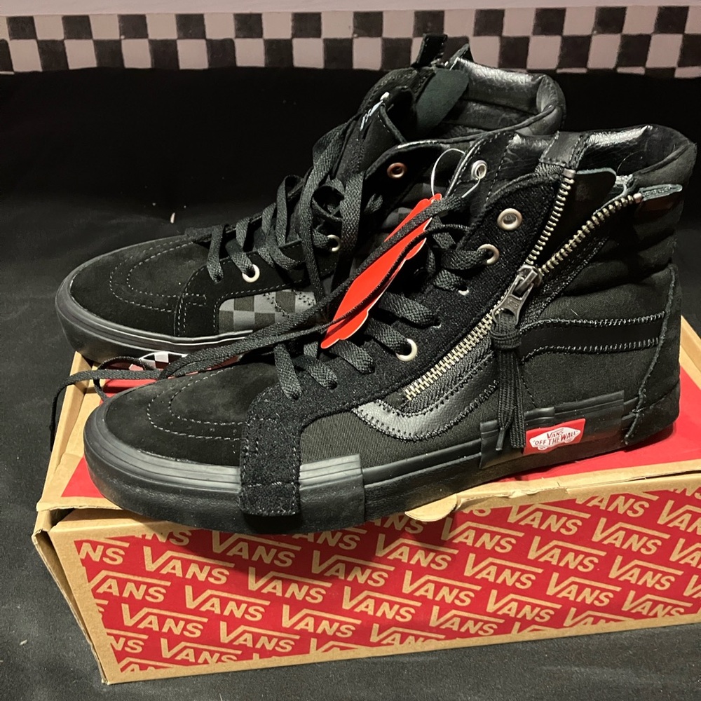 Vans SK8-Hi Reissue CA Checkerboard Black/Black High-Top (Never Worn) M10.5 W12
